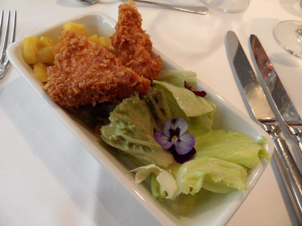 Vegetarian food prepared during a cooking class at Hiltl.