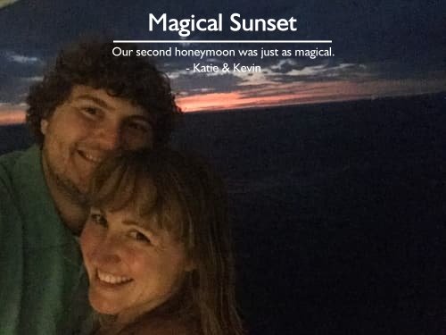 A couple smiling in each other's arms at sunset in Puerto Vallarta during their magical second honeymoon, planned by Sheila Cannon.