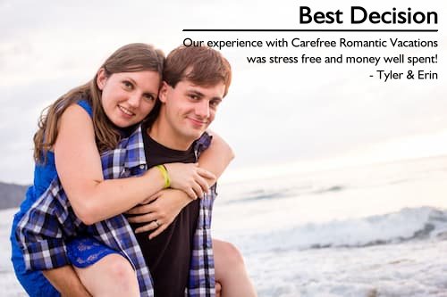 Tyler giving Erin a piggyback ride on their honeymoon at Iberostar Playa Mita, Mexico, planned by Sheila Cannon for a stress-free, perfect honeymoon experience.