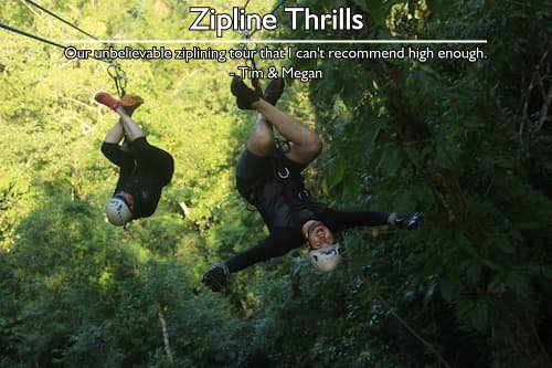 Honeymoon ziplining adventure in Mexico, showcasing Sheila’s personalized travel planning and thrilling activities.